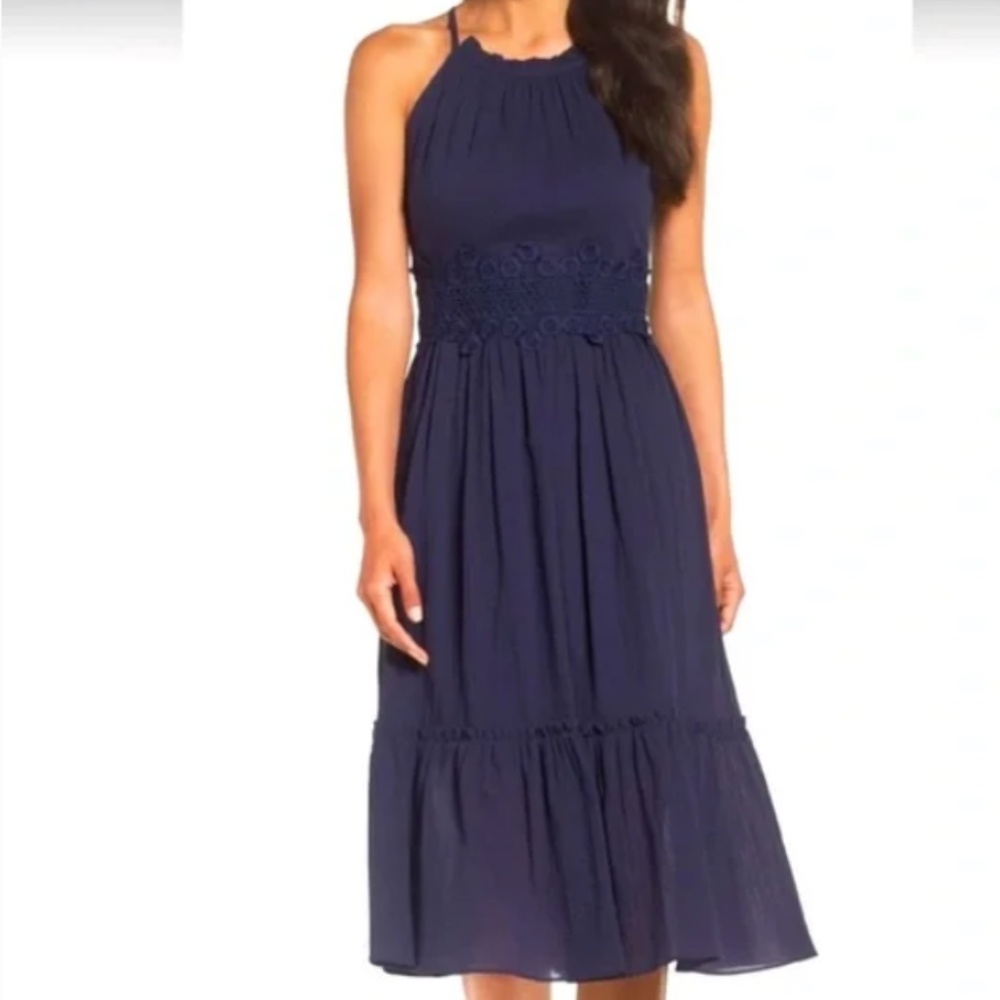 Eliza J - Navy Applique Halter